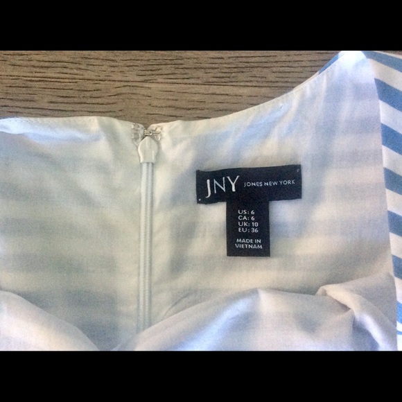 JONES NEW YORK Blue/White, A-Lined Dress Size 6 - Picture 6 of 6